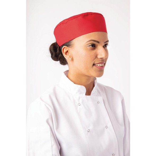 Whites Chefs Skull Cap Red A047