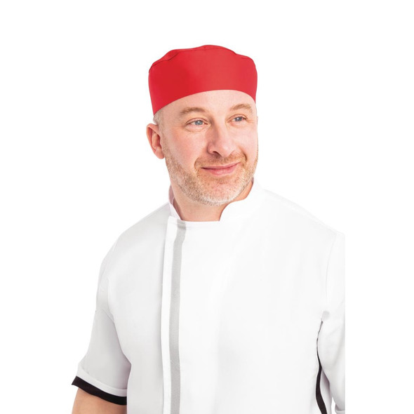 Whites Chefs Skull Cap Red A047