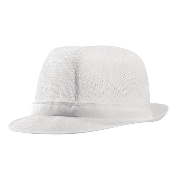 Trilby Hat with Net Snood White L A653-L