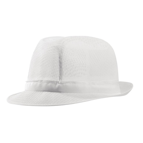 Trilby Hat with Net Snood White S A653-S