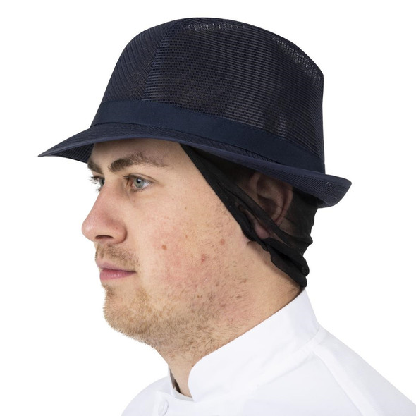 Trilby Hat with Snood Navy Blue M A654-M