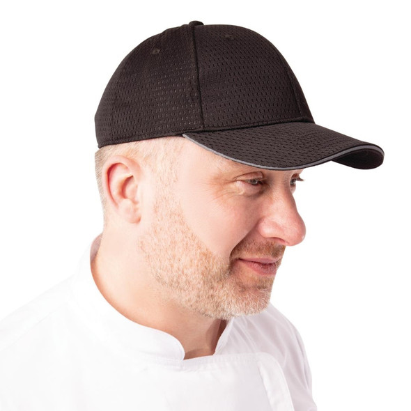 Chef Works Cool Vent Baseball Cap with Grey A942