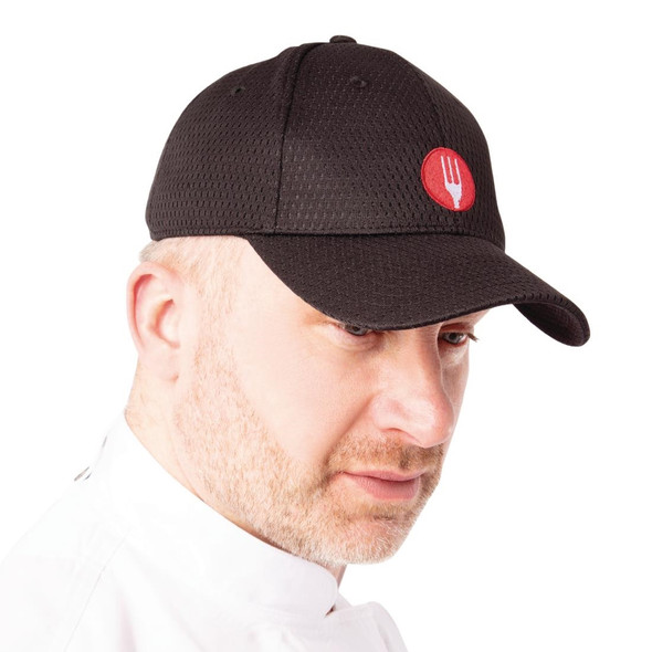 Chef Works Cool Vent Baseball Cap Black A976