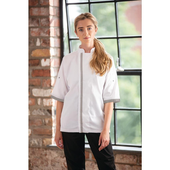 Southside Unisex Chefs Jacket Short Sleeve White M B998-M