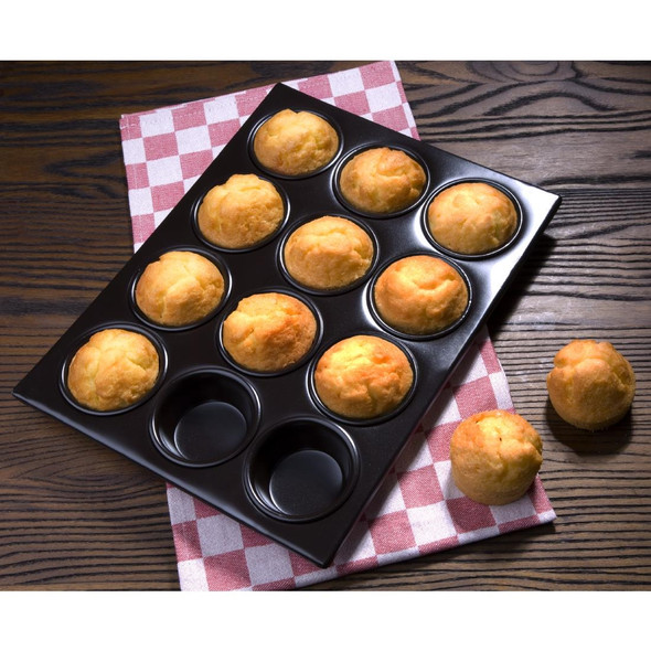 Vogue Aluminium Non-Stick Muffin Tray 12 Cup C562