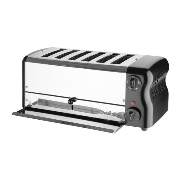 Rowlett Esprit 6 Slot Toaster Jet Black w/2x Additional Elements & Sandwich Cage CH187