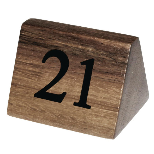 Olympia Wooden Table Number Signs Numbers 21-30 (Pack of 10) CL298