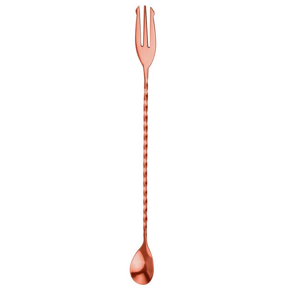 Beaumont Mezclar Cocktail Spoon With Fork Copper CZ551