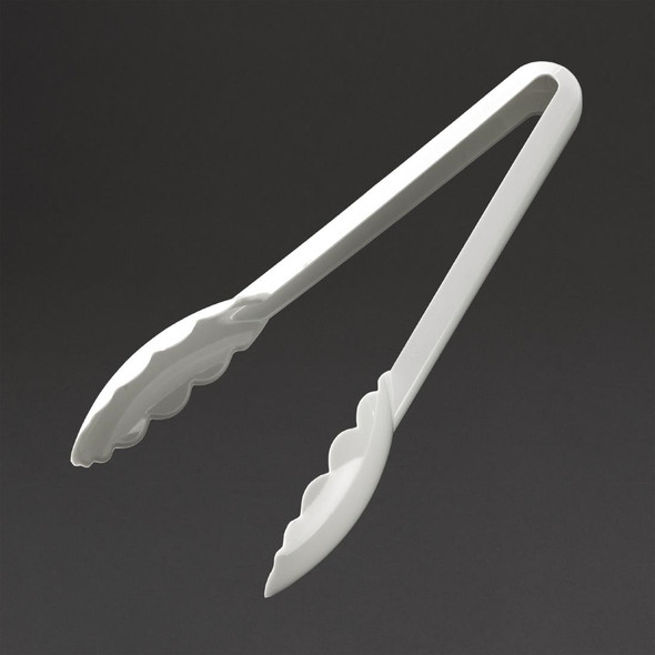 Matfer Bourgeat Exoglass Tongs White 9" FA896