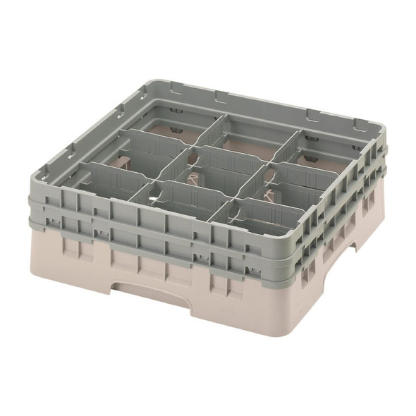 Cambro Camrack Beige 9 Compartments Max Glass Height 133mm FD060