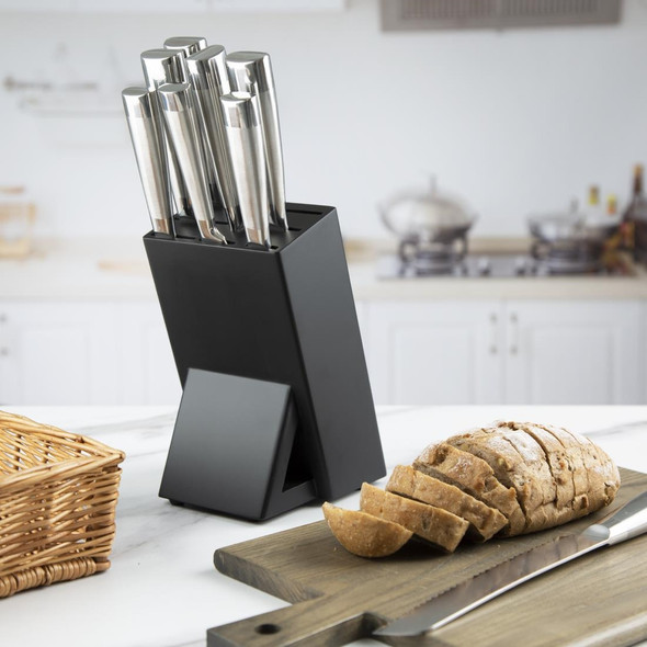 Vogue Tsuki Black Wooden Knife Block FS662