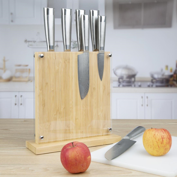 Vogue Wood Acrylic Magnetic Knife Block FS663