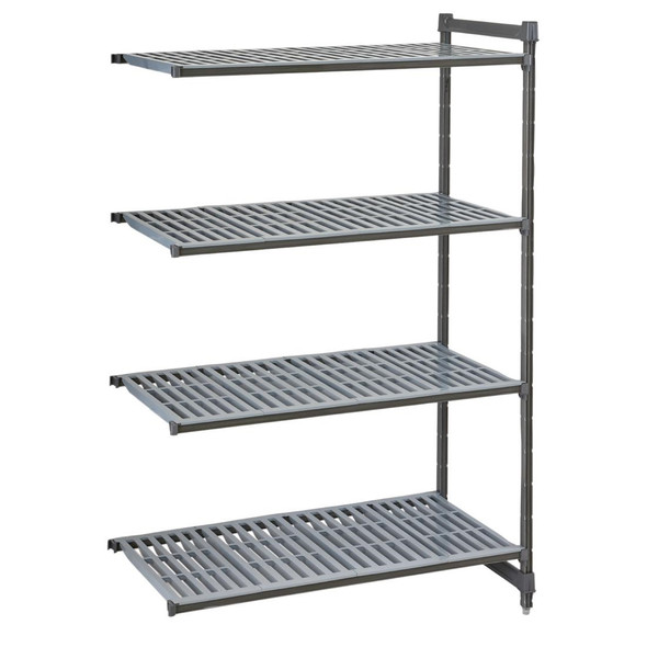 Cambro Camshelving Basics Plus Add-On Unit 4 Tier With Vented Shelves 1830H x 870W x 460D mm FW612