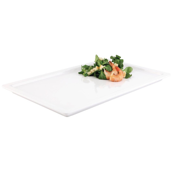 APS Apart Melamine Rectangular Buffet Tray White GN 1/1 GD100