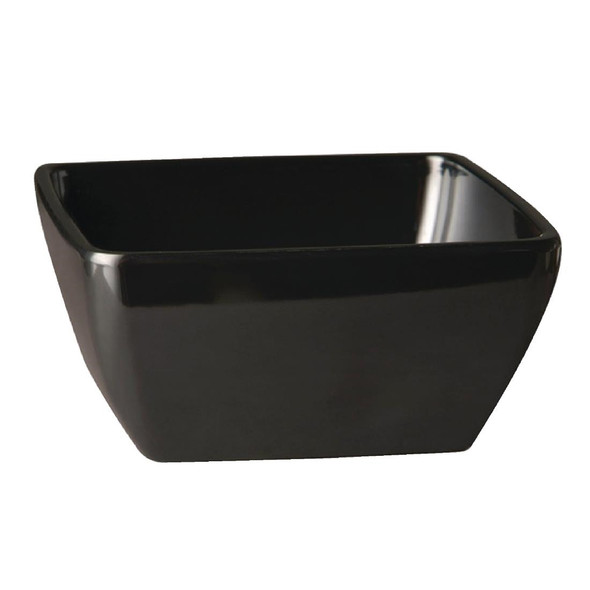 APS Pure Melamine Black Square Bowl 250mm GF139