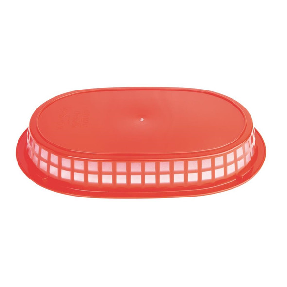 Olympia Oval Polypropylene Food Basket Red (Pack of 6) GH967