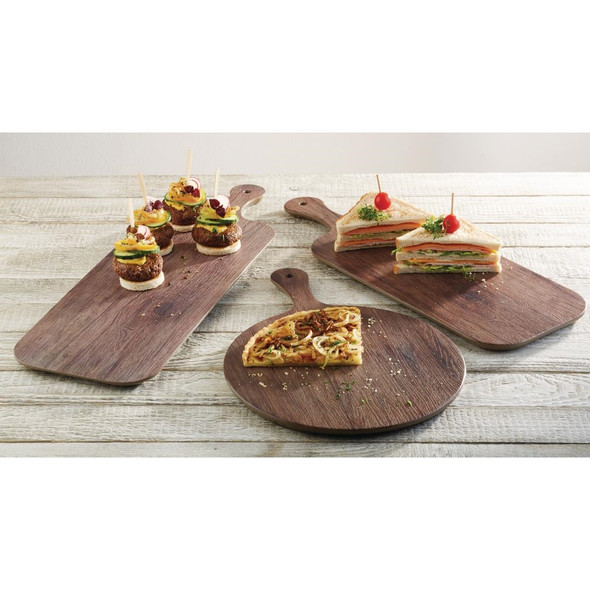 APS Oak Effect Round Handled Pizza Paddle Board 300mm GN560