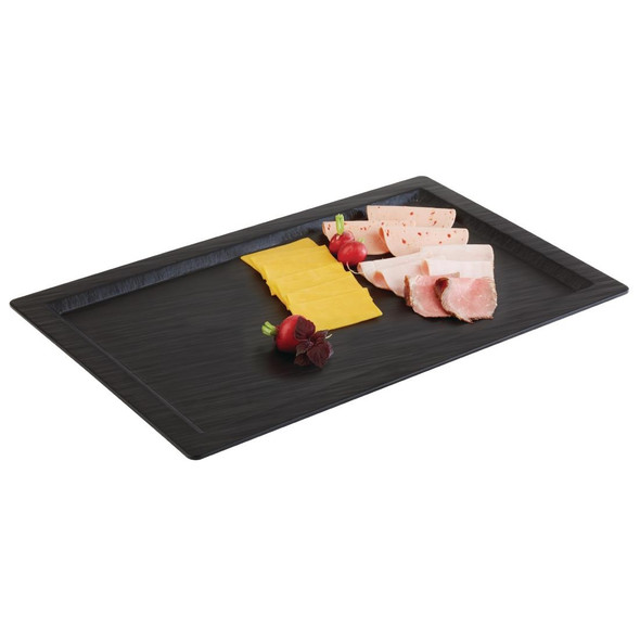 APS Slate Effect Melamine Tray with Rim GN 1/1 GN563