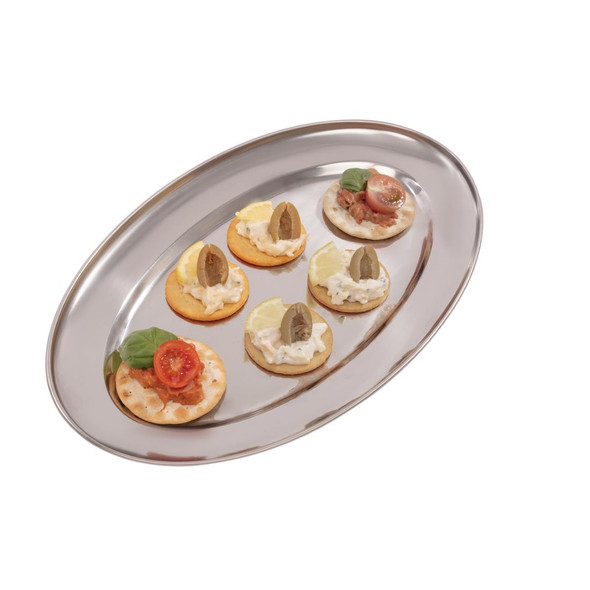 Olympia Stainless Steel Oval Serving Tray 350mm K364