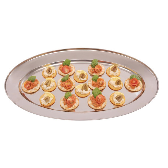 Olympia Stainless Steel Oval Serving Tray 550mm K368