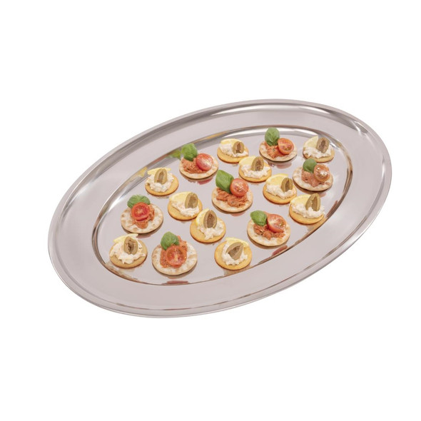 Olympia Stainless Steel Oval Serving Tray 605mm K369