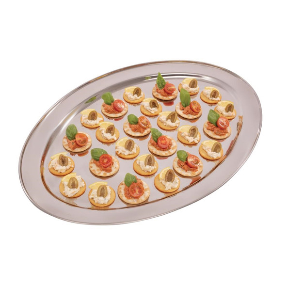 Olympia Stainless Steel Oval Serving Tray 660mm K370