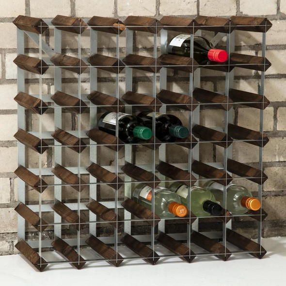 Wine Rack Dark Wood 42 Bottle DN634