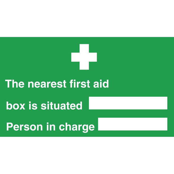 Vogue Nearest First Aid Box Sign L944