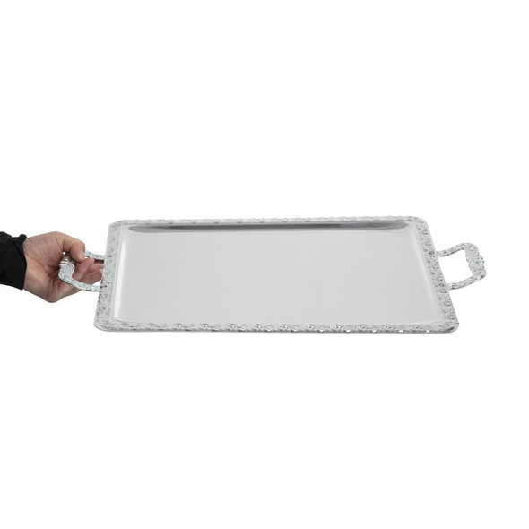 APS Stainless Steel Rectangular Handled Service Tray 600mm P004