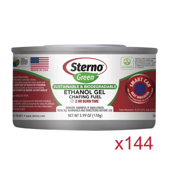 Sterno Green Ethanol Gel Chafing Fuel 2 Hour (Pack of 144) SA608