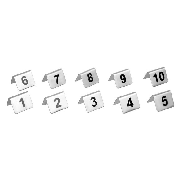 Olympia Stainless Steel Table Numbers 1-10 (Pack of 10) U046