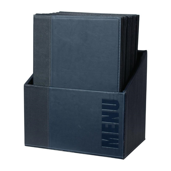 Securit Contemporary Menu Covers and Storage Box A4 Blue (Pack of 20) U270