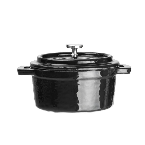 Vogue Cast Iron Round Mini Pot Black Y259