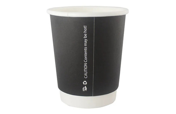 Double Wall Coffee Cup Matt Black 12oz 500 Pack