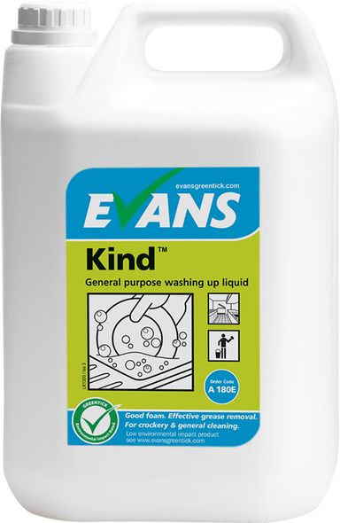 Evans Kind General Purpose Washing Up Liquid 5Ltr