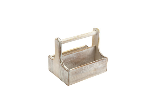 Medium White Wooden Table Caddy Group Image