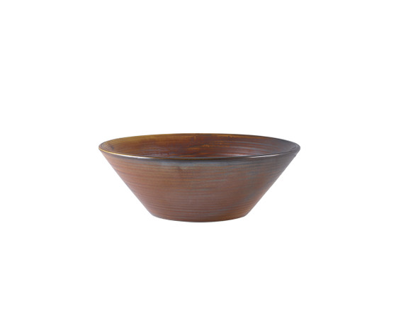 Terra Porcelain Rustic Copper Conical Bowl 19.5cm 6 Pack