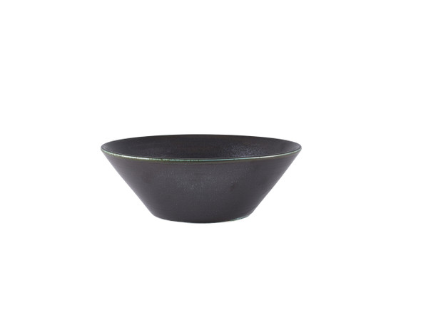 Terra Porcelain Black Conical Bowl 19.5cm 6 Pack