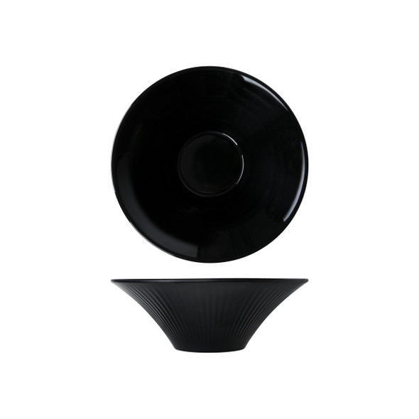 Midnight Black Boston Melamine Bowl 25.5 x 9cm 6 Pack