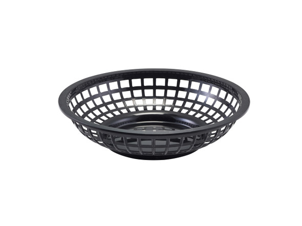 GenWare Round Fast Food Basket Black 20cm 6 Pack