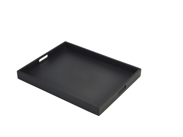 Solid Black Butlers Tray 49 x 38.5 x 4.5cm