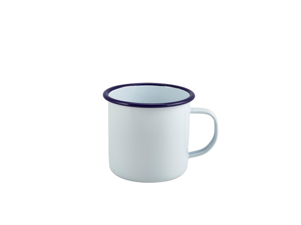 Enamel Mug White with Blue Rim 56.8cl/20oz