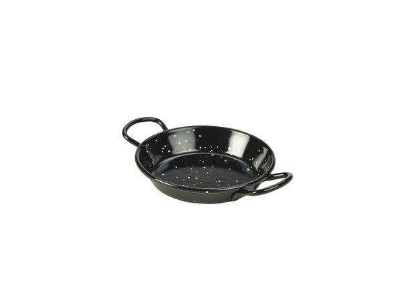 Black Enamel Miniature Paella Pan 10cm 10 Pack