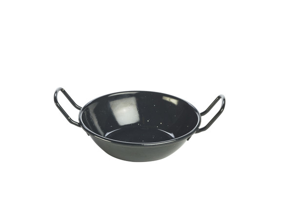 Black Enamel Dish 14cm 6 Pack