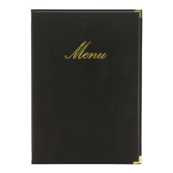 Classic A4 Menu Holder Black 4 Pages Group Image