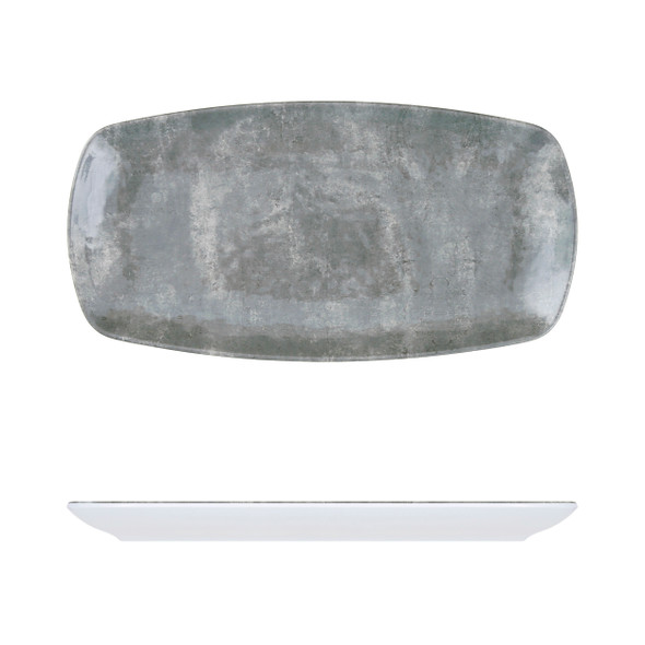 Grey Shakti Stone Melamine Oblong Plate 29.5 x 15cm 12 Pack Group Image