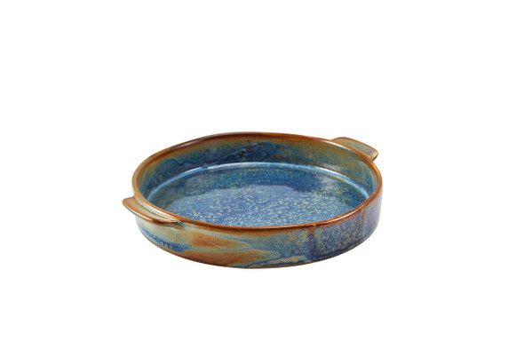 Terra Porcelain Aqua Blue Round Eared Dish 20.3cm 6 Pack