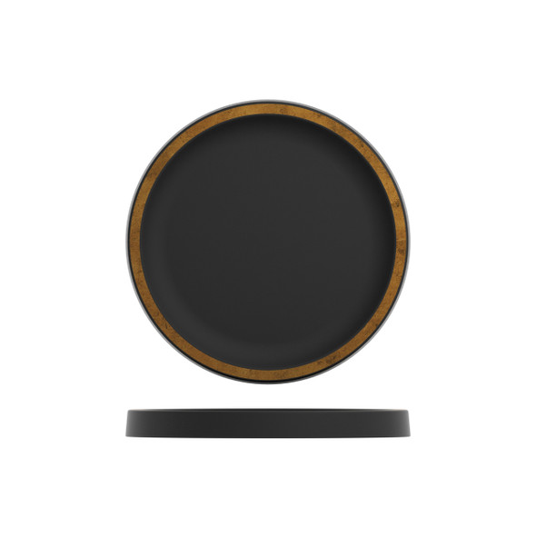 Copper/Black Utah Melamine Round Tray 23cm