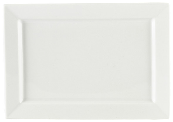 Genware Porcelain Rectangular Plate 24 x 17cm/9.5 x 6.75" 6 Pack