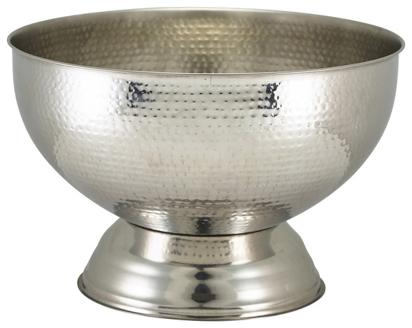 Hammered Stainless Steel Champagne Bowl 36cm